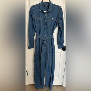 LAUREN Ralph Lauren Blue Denim Lyocell Jumpsuit Size 8